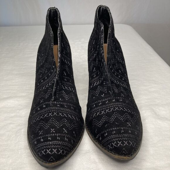 Matisse Booties Sz 9.5 M Women Amuse Society Ankle Black Geometric Whimsigoth - Picture 4 of 10